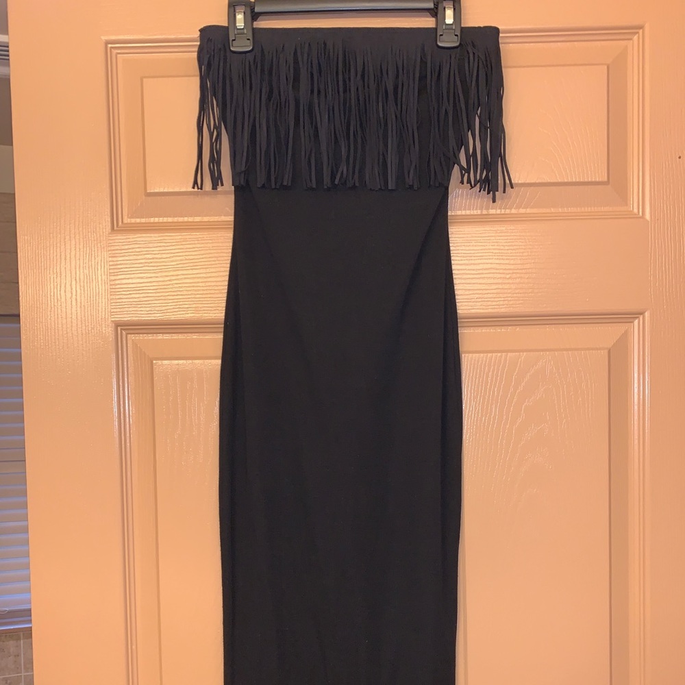 Black midi dress